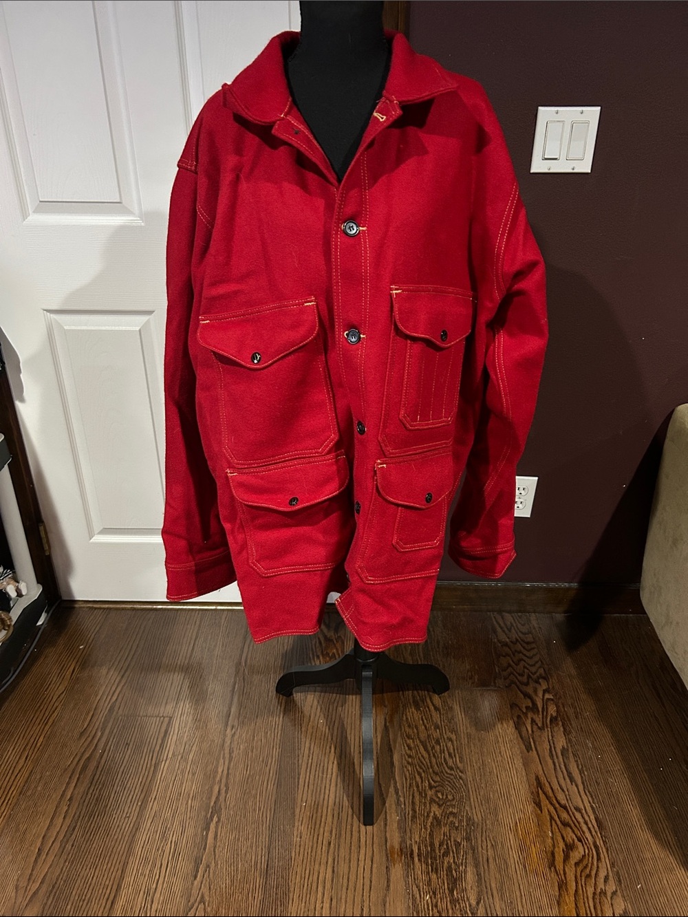 Amazing Filson Scarlet Red Cruiser Edition white stitch No 12 1897 jacket 3XL
